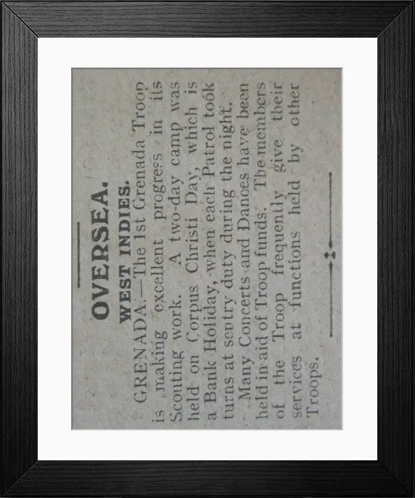 Framed Print : Item from The Scout newspaper Framed Print : Item from The Scout newspaper