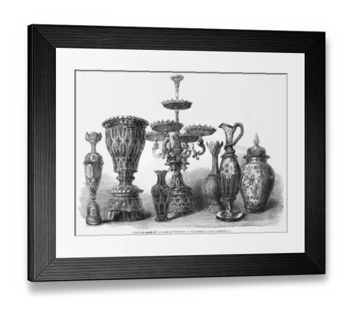 Framed Print : Bohemian glass by Harrach and Hofmann Framed Print : Bohemian glass by Harrach and Hofmann