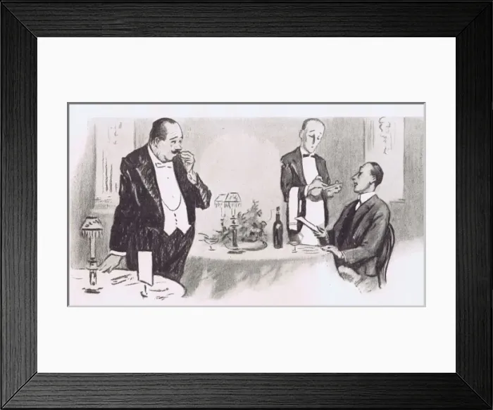 Framed Print : Art deco sketch of dining out, London, 1921 Framed Print : Art deco sketch of dining out, London, 1921