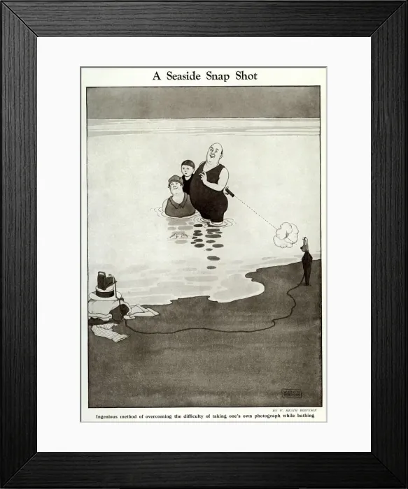Framed Print : A Seaside Snap Shot by William Heath Robinson Framed Print : A Seaside Snap Shot by William Heath Robinson