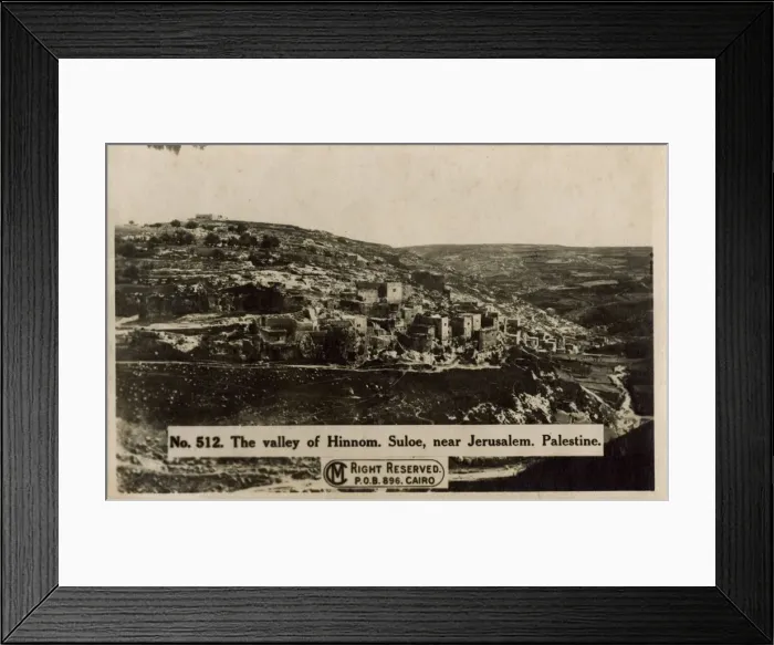 Framed Print : Valley of Hinnom, Suloe, near Jerusalem Framed Print : Valley of Hinnom, Suloe, near Jerusalem