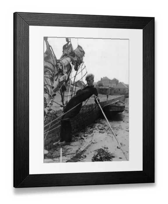 Framed Print : Prince Philip sailing in his youth Framed Print : Prince Philip sailing in his youth