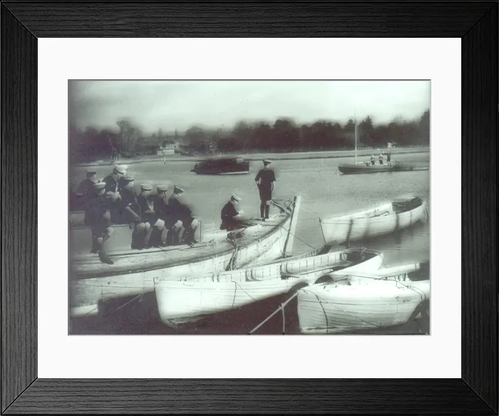 Framed Print : Sea Scouts receiving signals by flag Framed Print : Sea Scouts receiving signals by flag