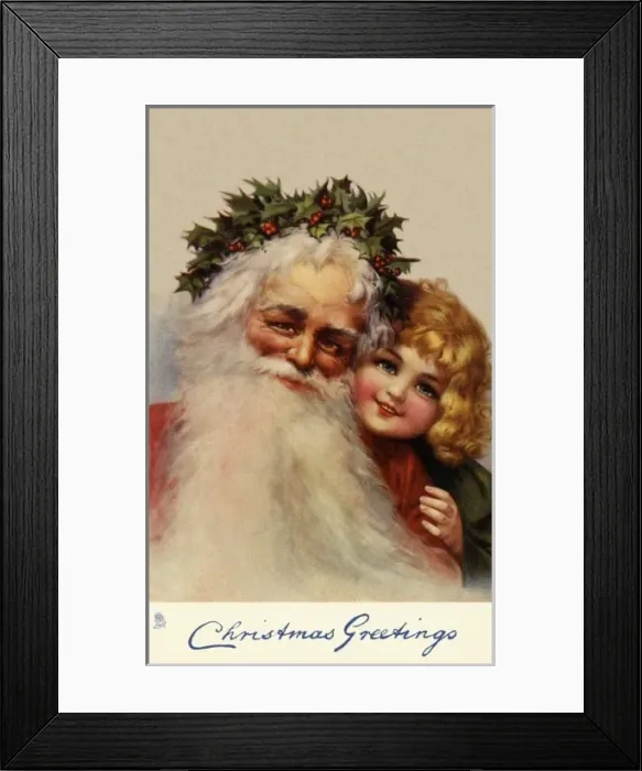 Framed Print : Santa and child Framed Print : Santa and child