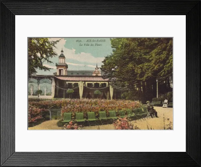 Framed Print : The frontage of the Villa Des Fleurs at Aux Le Bains, France Framed Print : The frontage of the Villa Des Fleurs at Aux Le Bains, France