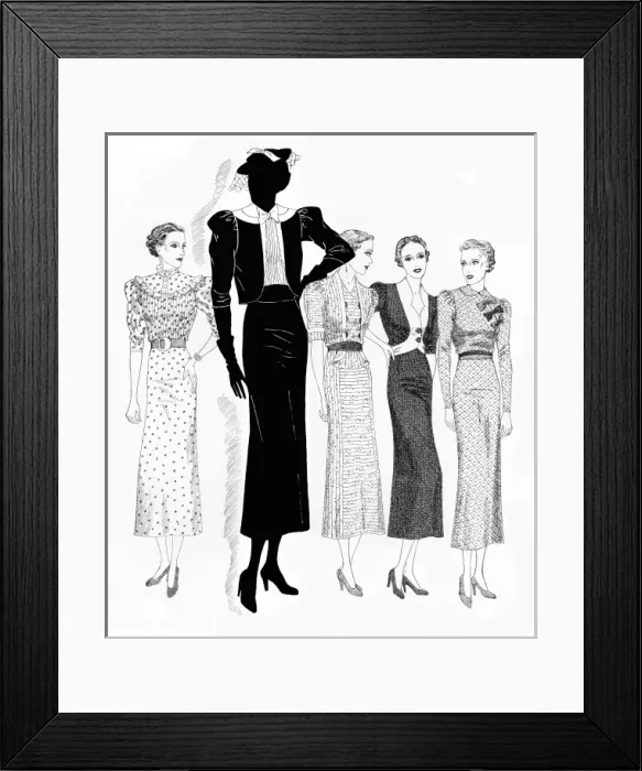 Framed Print : Ladies in daywear 1936 Framed Print : Ladies in daywear 1936