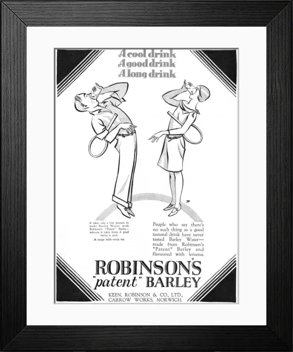 Framed Print : Robinsons Barley Water advertisement, 1927 Framed Print : Robinsons Barley Water advertisement, 1927