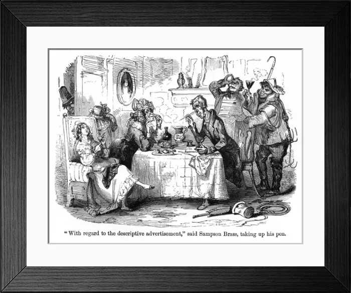 Framed Print : The Old Curiosity Shop, Mrs Jiniwin & Sampson Brass Framed Print : The Old Curiosity Shop, Mrs Jiniwin & Sampson Brass