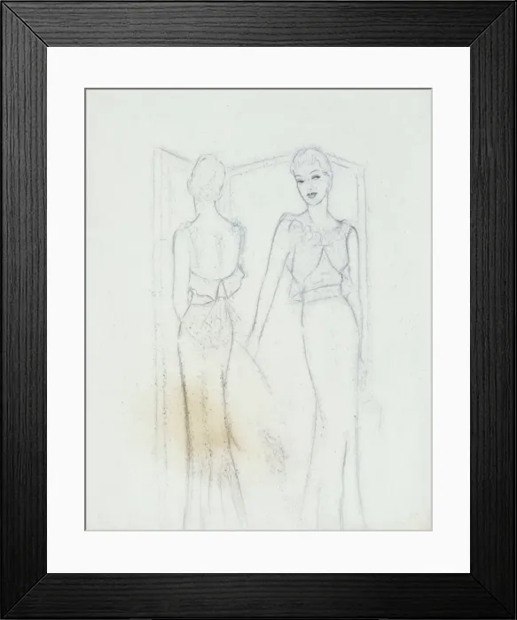 Framed Print : Fashion illustration by David Wright, 1930s Framed Print : Fashion illustration by David Wright, 1930s
