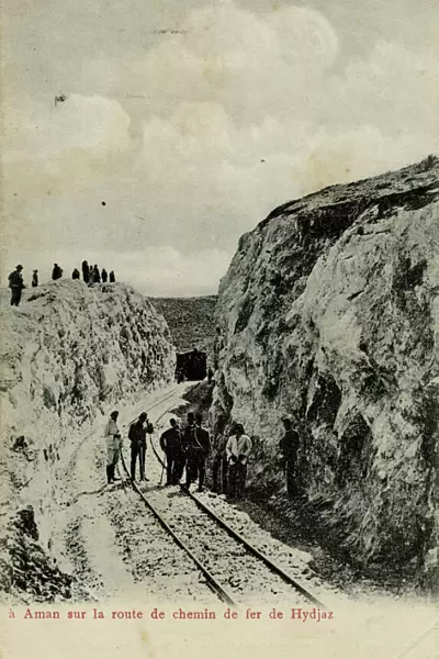 Hejaz Railway, people on line at Amman, Jordan