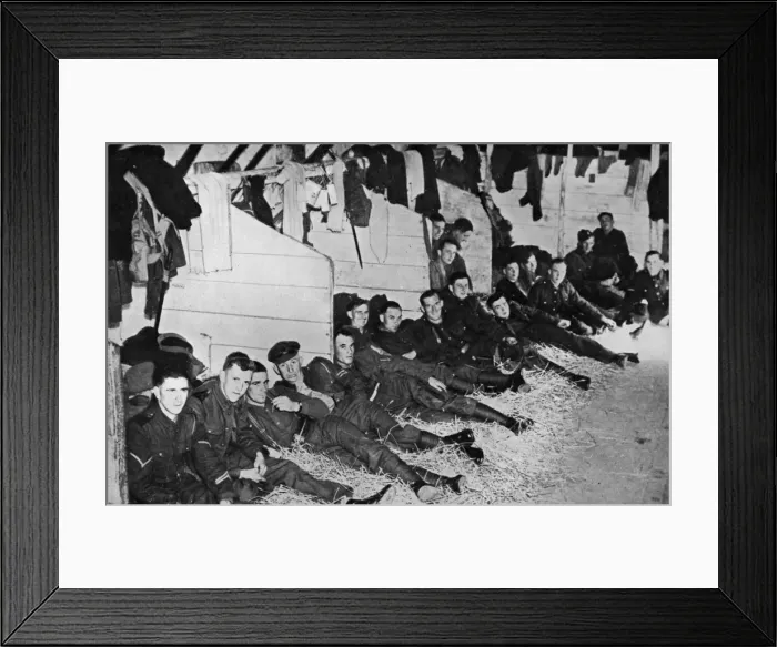 Framed Print : British soldiers in stables billet, France, 1939 Framed Print : British soldiers in stables billet, France, 1939