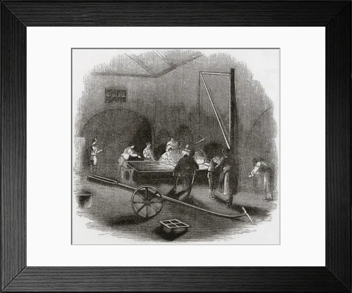 Framed Print : Plate Glass Casting at Cooksons Glass Works, South Shields Framed Print : Plate Glass Casting at Cooksons Glass Works, South Shields