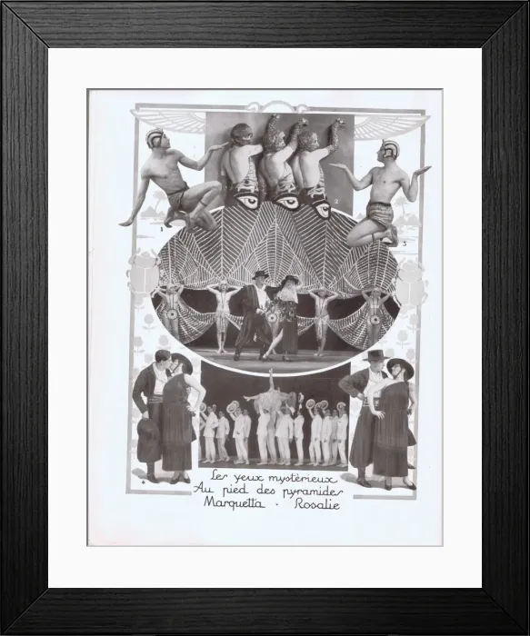 Framed Print : The scene Les Yeux Mysterieux from the revue Bonjour Paris a Framed Print : The scene Les Yeux Mysterieux from the revue Bonjour Paris a