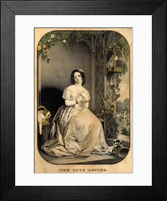 Framed Print : Woman holding a Love Letter Framed Print : Woman holding a Love Letter