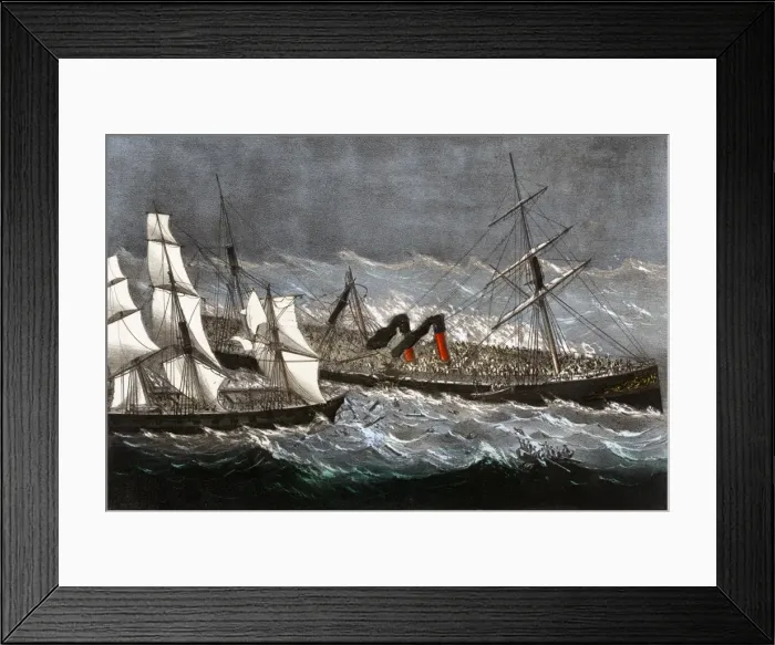 Framed Print : The Sinking of the Steamship Ville du Havre Framed Print : The Sinking of the Steamship Ville du Havre