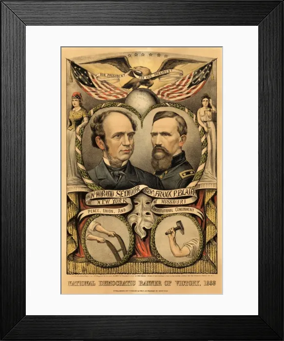 Framed Print : National Democratic Banner of Victory, 1868 Framed Print : National Democratic Banner of Victory, 1868