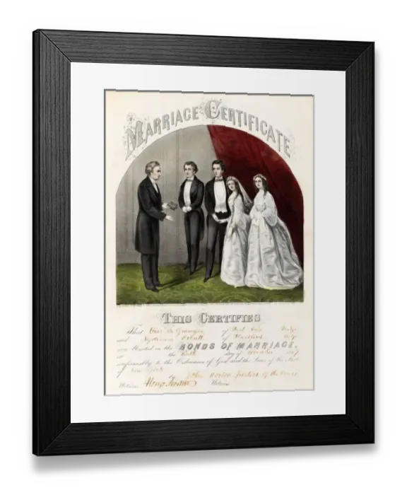 Framed Print : Marriage Certificate Framed Print : Marriage Certificate