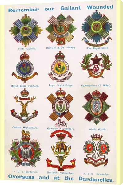 Badges of Scottish Regiments - World War One