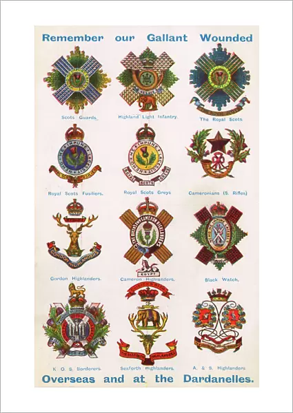 Badges of Scottish Regiments - World War One