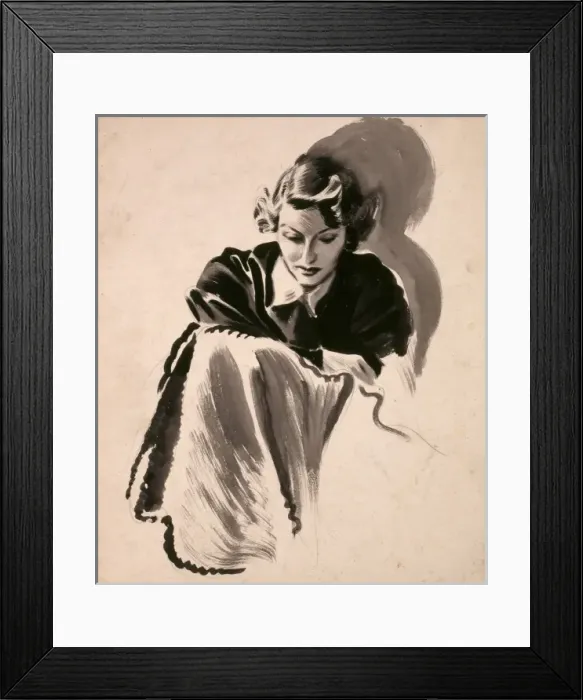 Framed Print : Portrait of a young woman by David Wright, 1930s Framed Print : Portrait of a young woman by David Wright, 1930s