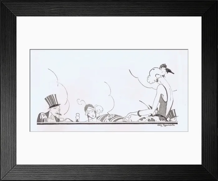 Framed Print : Art deco sketch of After Midnight, 1921 Framed Print : Art deco sketch of After Midnight, 1921