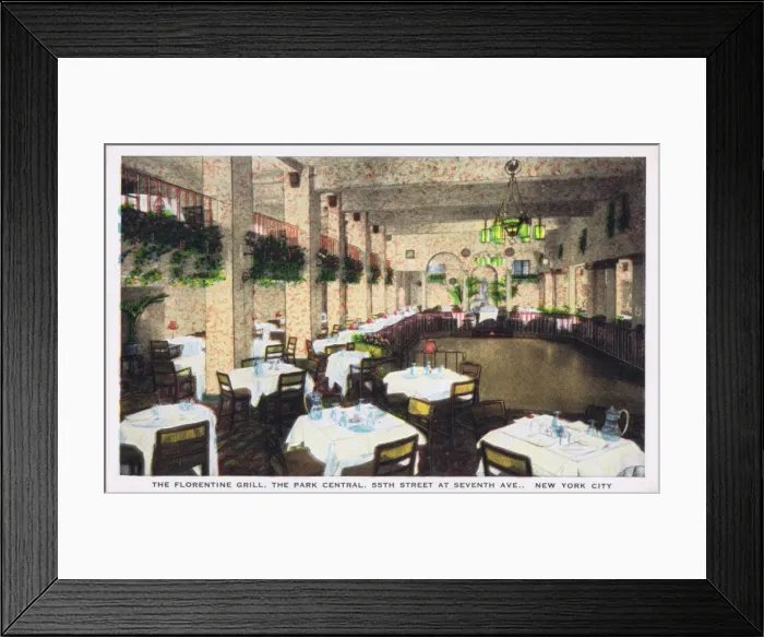 Framed Print : The Florentine Grill in the Park Central Hotel, New York, 19