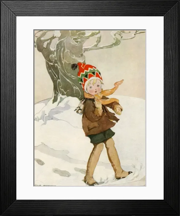 Framed Print : A boy walks through the snow carrying ice skates Framed Print : A boy walks through the snow carrying ice skates