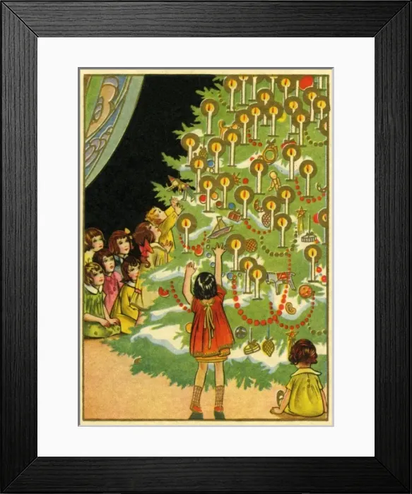 Framed Print : Children round the Xmas tree Framed Print : Children round the Xmas tree