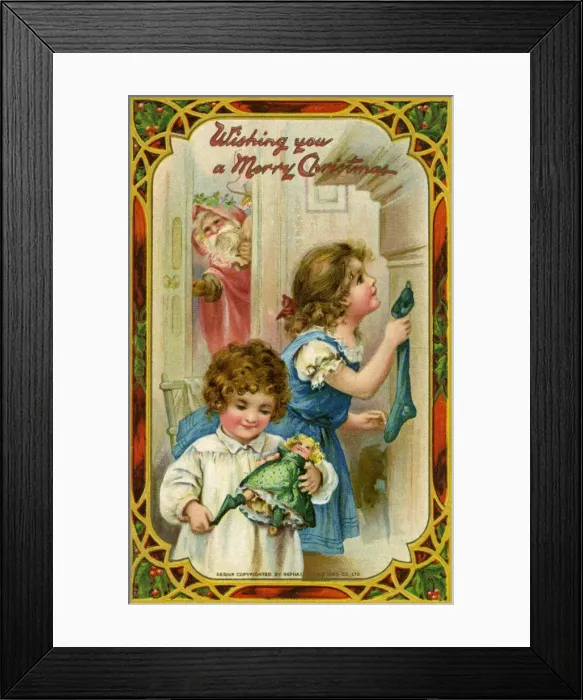 Framed Print : Hanging the Christmas stocking Framed Print : Hanging the Christmas stocking