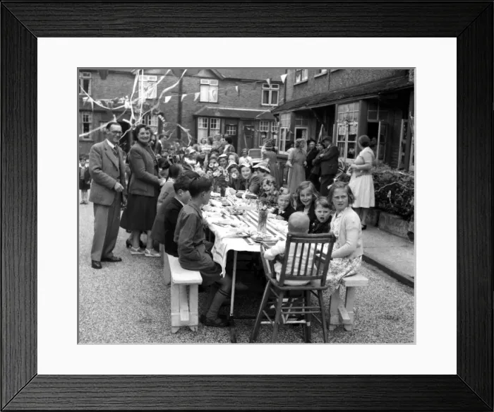 Framed Print : Coronation street party, Walton-on-the-Naze, Essex Framed Print : Coronation street party, Walton-on-the-Naze, Essex