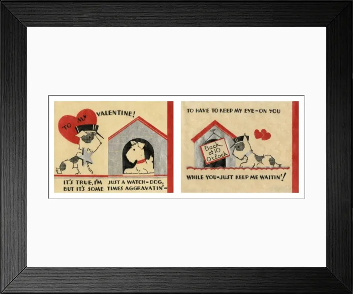 Framed Print : Cute doggy Valentine card Framed Print : Cute doggy Valentine card