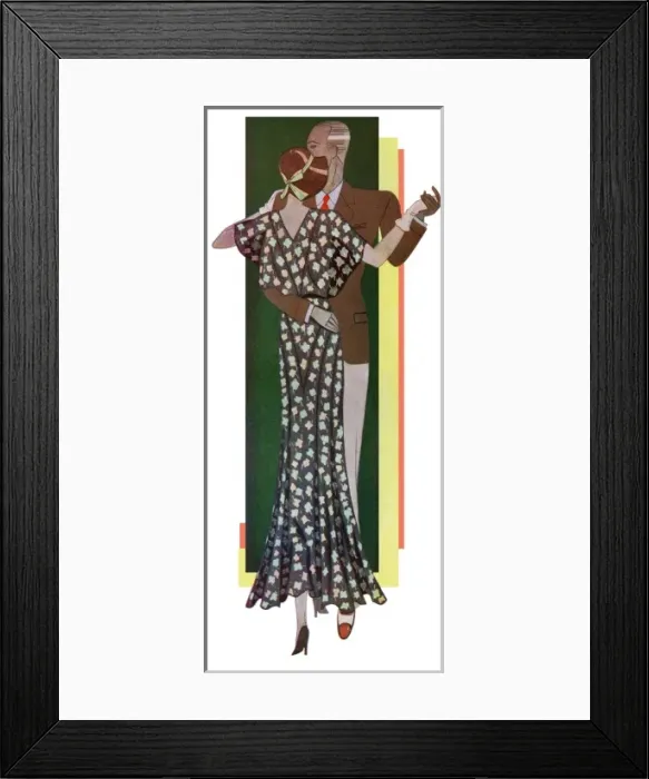 Framed Print : Couple dancing. Art deco Framed Print : Couple dancing. Art deco