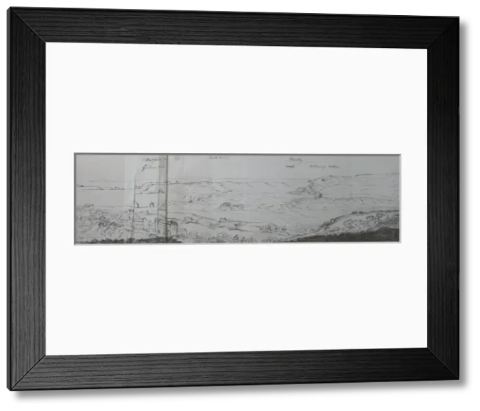 Framed Print : Sketch of Tenby, Wales, including St Margarets Island Framed Print : Sketch of Tenby, Wales, including St Margarets Island
