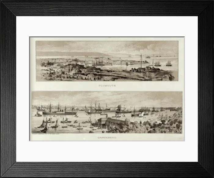 Framed Print : The ports of Plymouth and Gravesend Framed Print : The ports of Plymouth and Gravesend