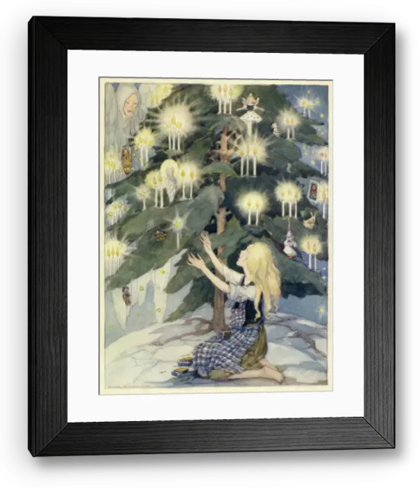 Framed Print : Girl and a Christmas tree Framed Print : Girl and a Christmas tree