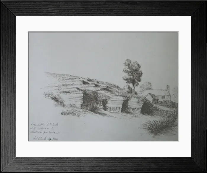 Framed Print : Slate rocks near Newtown, Swithland, Leicestershire Framed Print : Slate rocks near Newtown, Swithland, Leicestershire