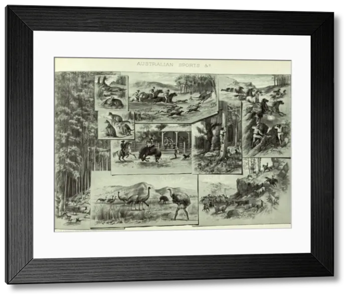 Framed Print : Montage depicting various Australian sports Framed Print : Montage depicting various Australian sports