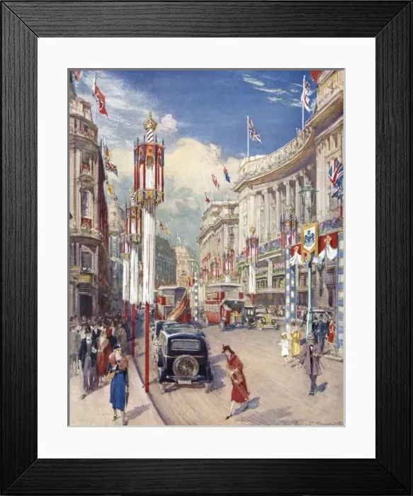 Framed Print : Coronation 1937 - Regent Street decorated Framed Print : Coronation 1937 - Regent Street decorated