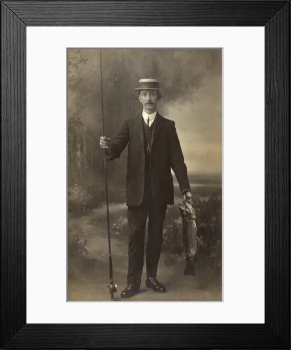 Framed Print : Fisherman and record trout Framed Print : Fisherman and record trout