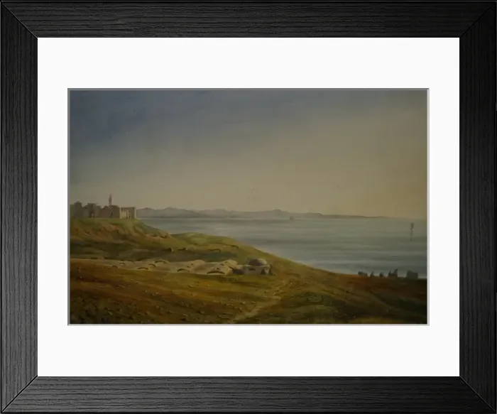 Framed Print : Watercolour sketch of a coastal scene Framed Print : Watercolour sketch of a coastal scene
