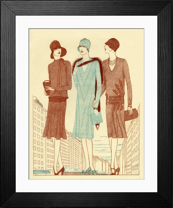 Framed Print : Fashionable ladies in town Framed Print : Fashionable ladies in town