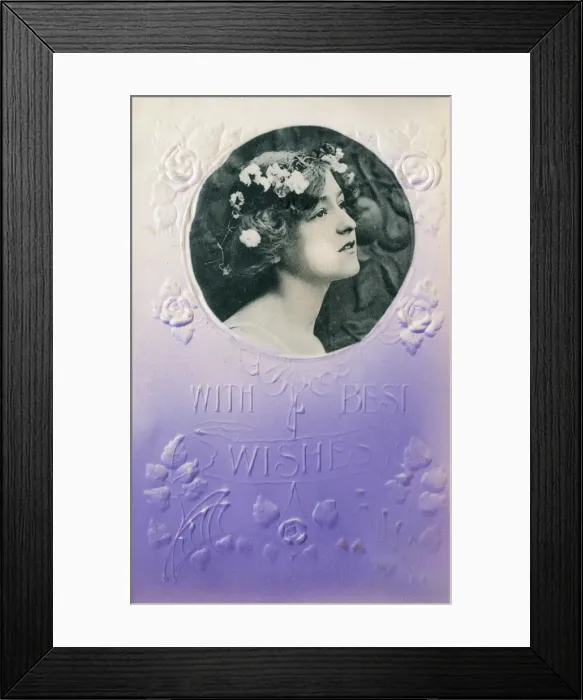 Framed Print : Best Wishes greetings postcard Framed Print : Best Wishes greetings postcard