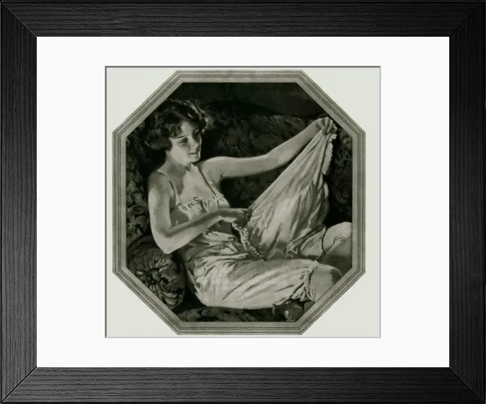 Framed Print : Girl in silk lingerie Framed Print : Girl in silk lingerie