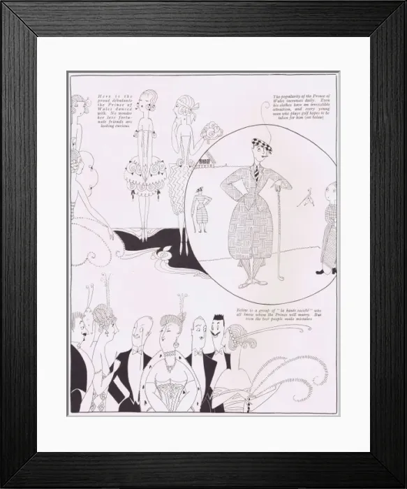 Framed Print : Art deco sketches by Fish describing the popularity of Framed Print : Art deco sketches by Fish describing the popularity of
