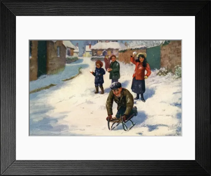 Framed Print : Winter games in main street Framed Print : Winter games in main street