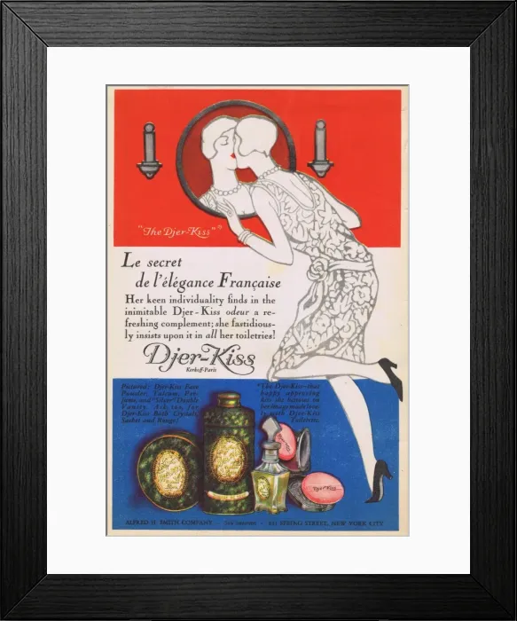Framed Print : Advert for Djer-Kiss perfum and tioleteries, 1927 Framed Print : Advert for Djer-Kiss perfum and tioleteries, 1927