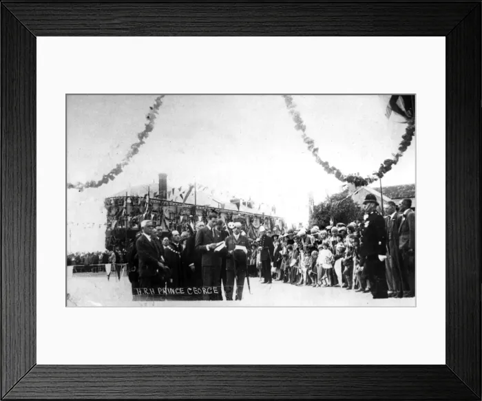 Framed Print : Prince George opening Esplanade, Walton, Essex Framed Print : Prince George opening Esplanade, Walton, Essex