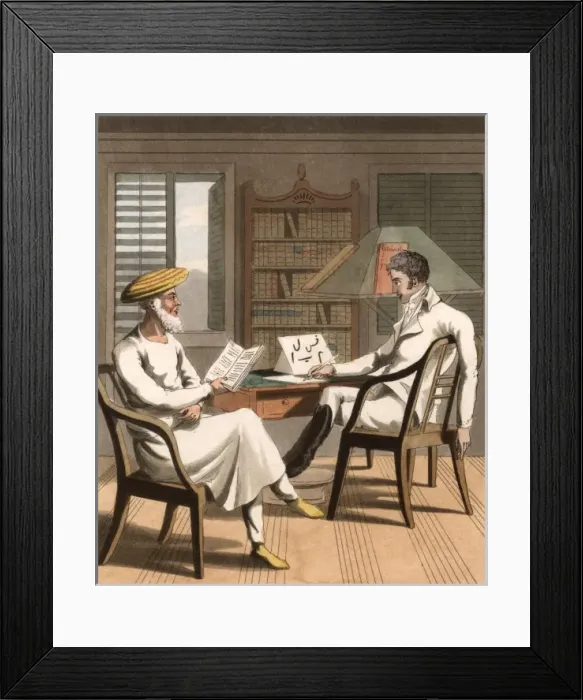 Framed Print : European Gentleman in India learning Arabic Framed Print : European Gentleman in India learning Arabic