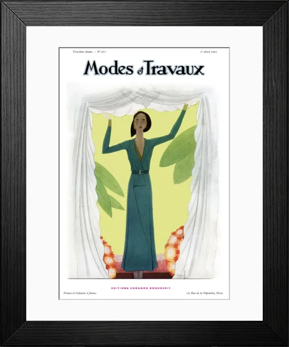 Framed Print : Modes et Travaux front cover. Art deco Framed Print : Modes et Travaux front cover. Art deco