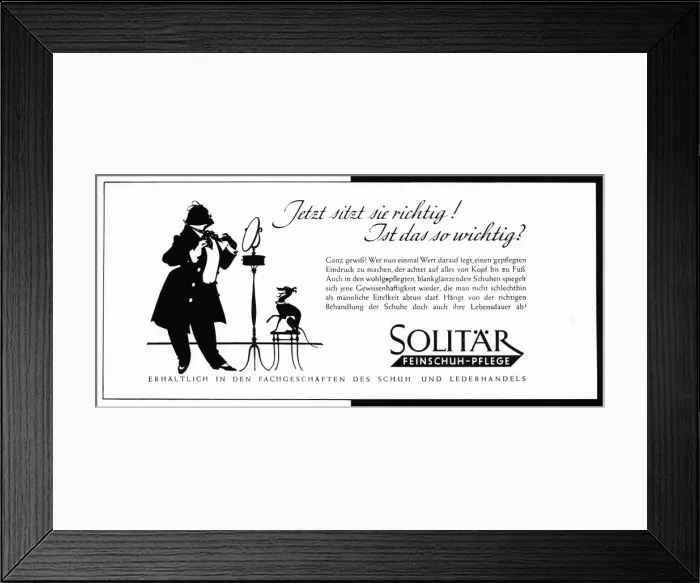 Framed Print : Advertisement for Solitar Fine Shoe Care Framed Print : Advertisement for Solitar Fine Shoe Care